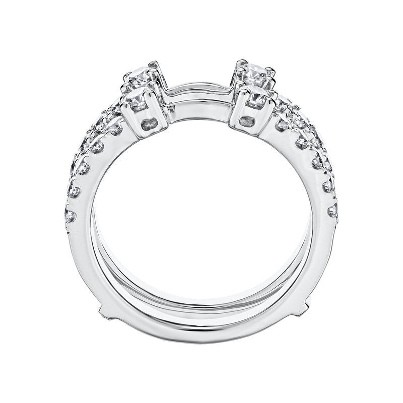 White Gold Parallel Row Diamond Insert Wedding Band
