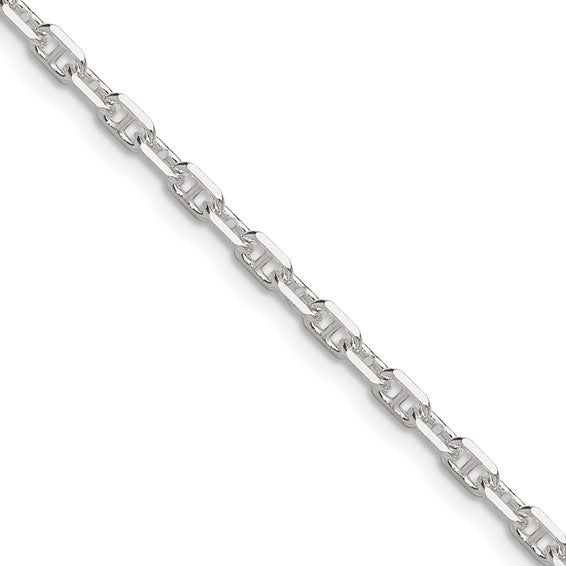 18 Inch Sterling Silver Diamond Cut Mariner Chain