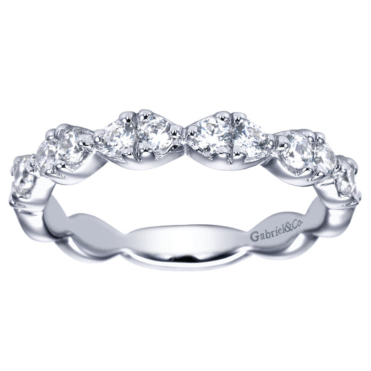 White Gold Pinpoint Set Wedding Band