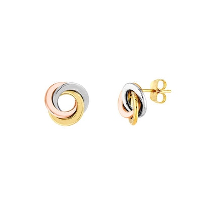 Tri-Color Love Knot Earrings