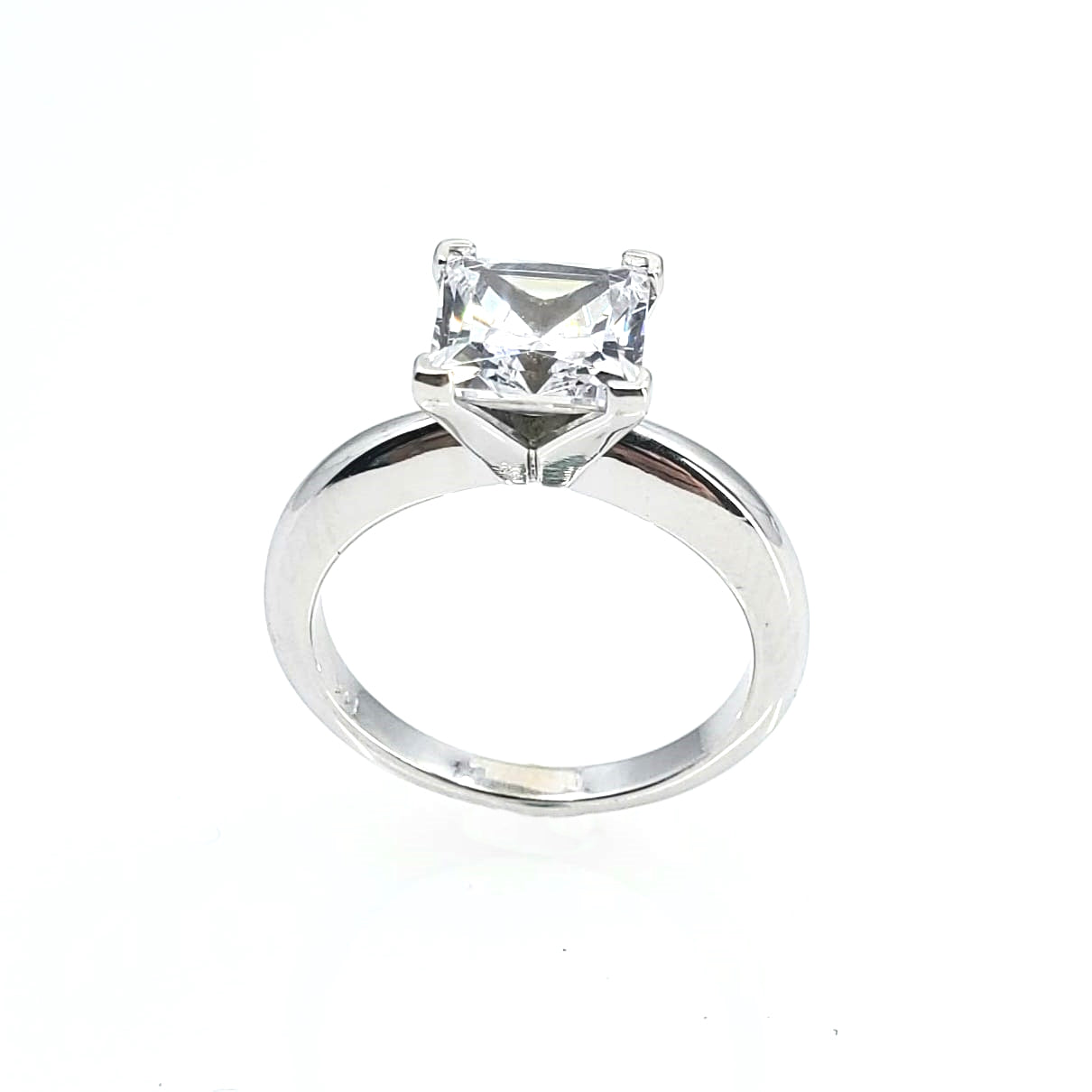 2.5 Carat Princess Cut Cubic Zirconia In 14K White Gold