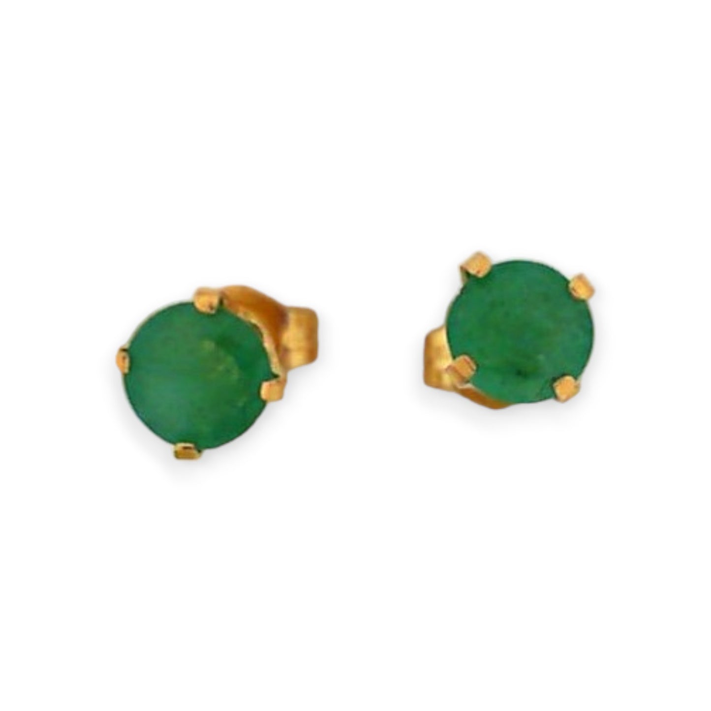 Yellow Gold Emerald Studs