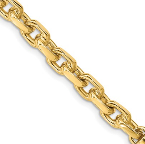 Yellow Gold 3D Anchor Necklace