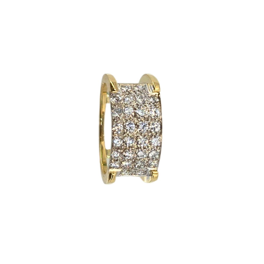 Two Tone Split Shank Pave Diamond Ring