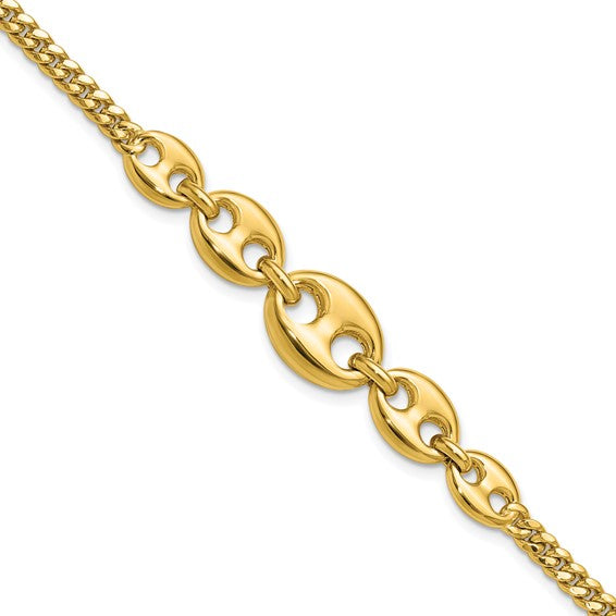 14 Karat Yellow Gold Fancy Link Bracelet