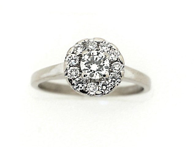 White Gold Diamond Halo Ring