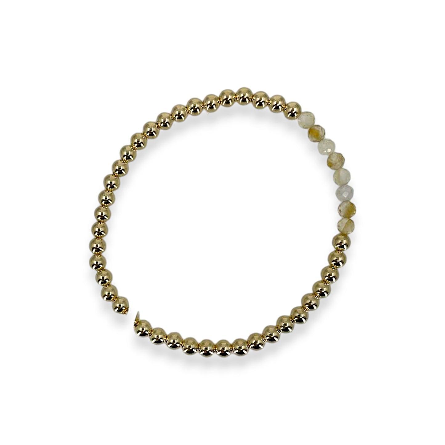 Gold Filled Beaded Bracelet with Faceted Citrine Bar