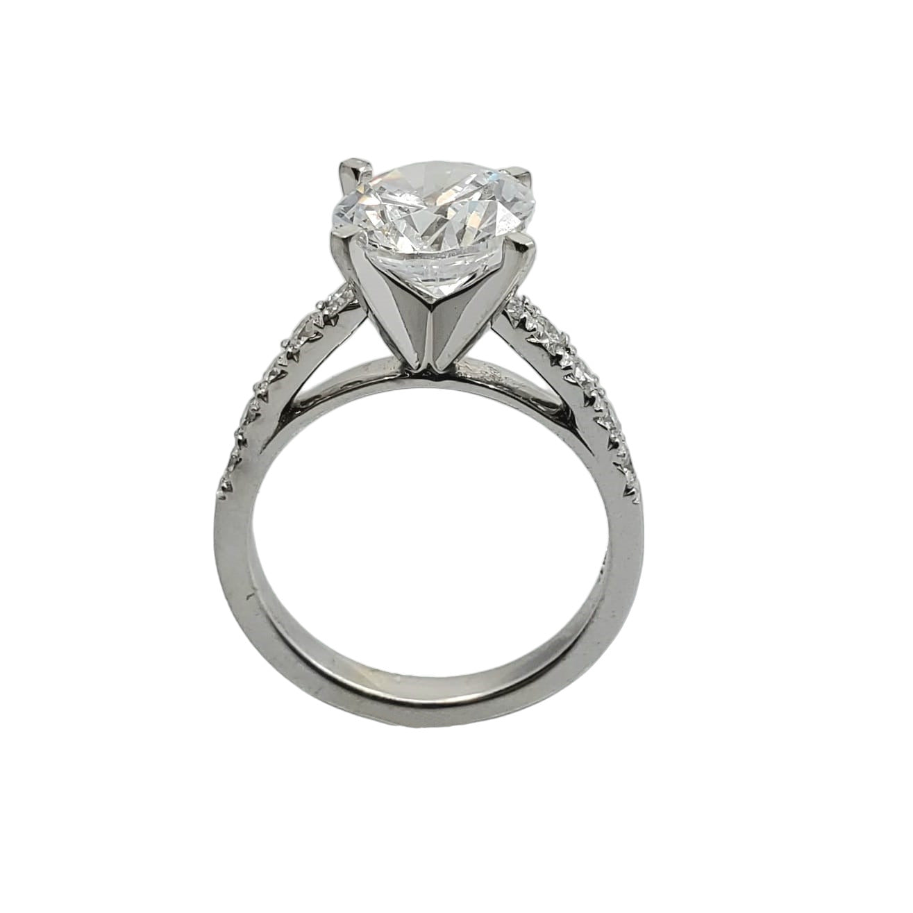 White Gold Lab Diamond Cathedral Engagement Ring