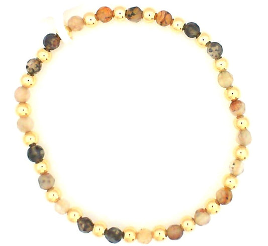 Gold Filled and Fire Agate Beaded Bracelet