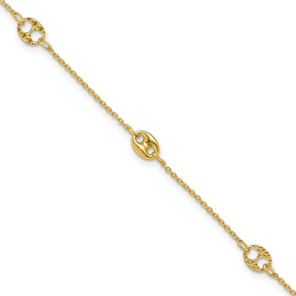Yellow Gold 10 Inch Anklet