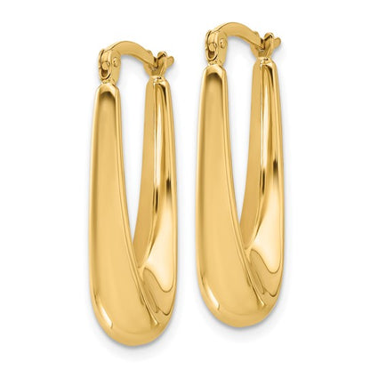 Yellow Gold 14 Karat Medium Hoop Earrings