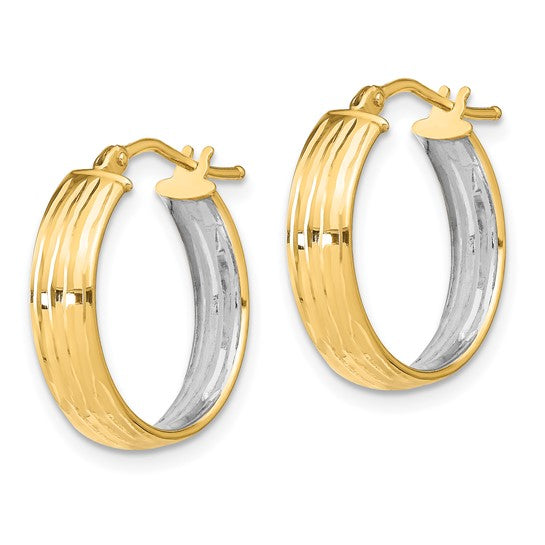 Two Tone Small Hoop Earrings