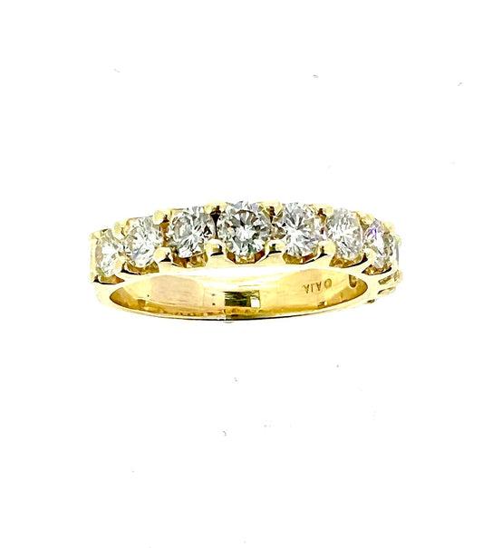 Yellow Gold Shared Prong Diamond Wedding Band