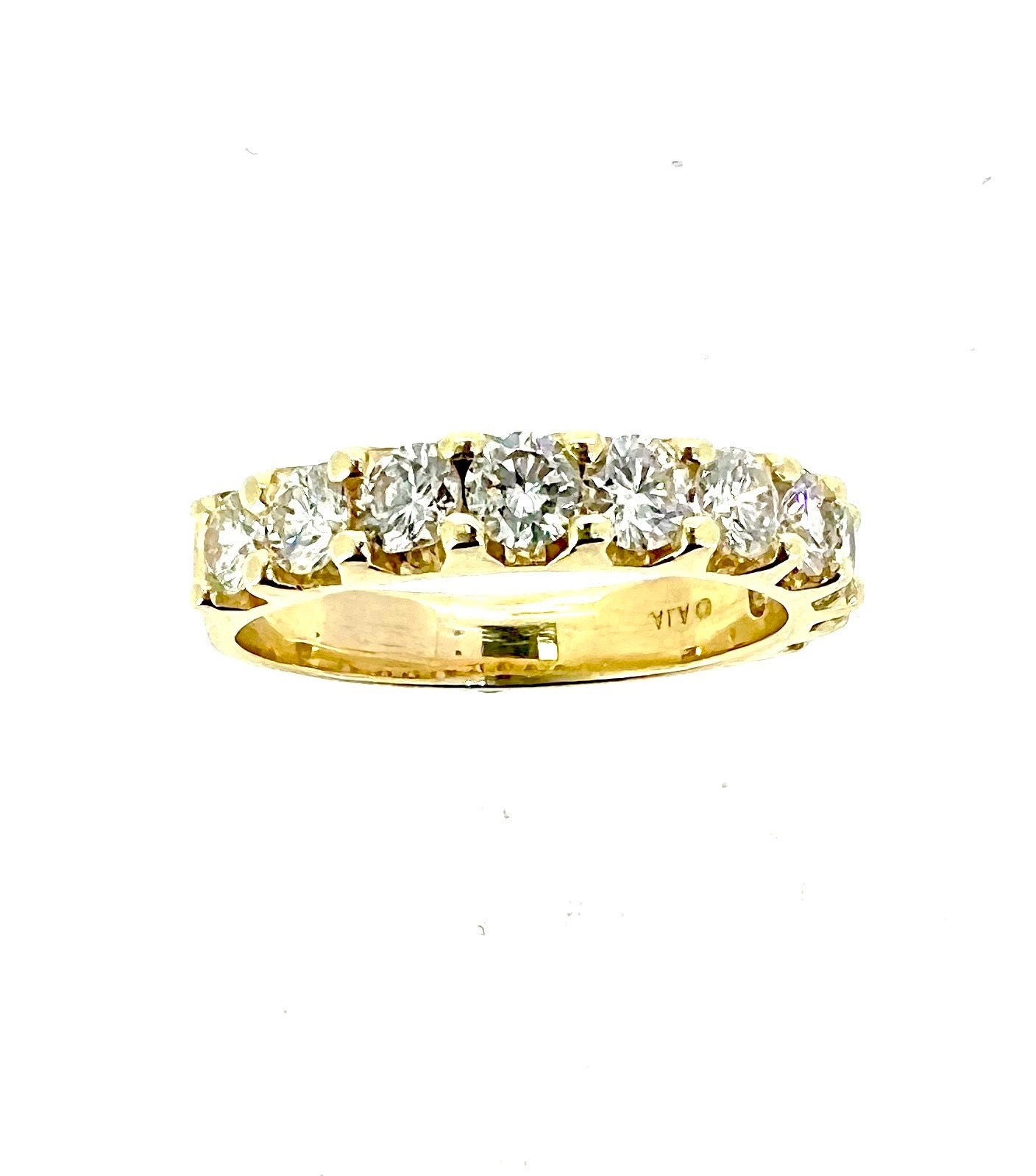 Yellow Gold Shared Prong Diamond Wedding Band