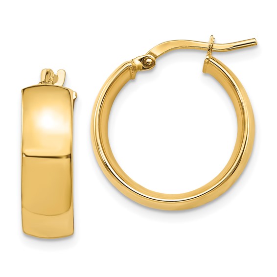 Yellow Gold Medium Hoop Earrings