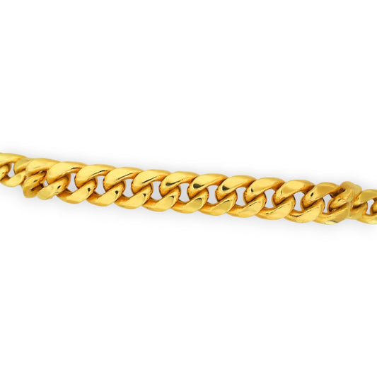 Yellow Gold Cuban Hollow Bracelet