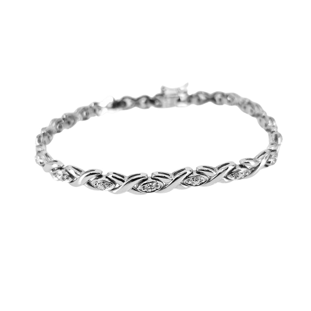 Sterling Silver Hugs and Kisses Bracelet
