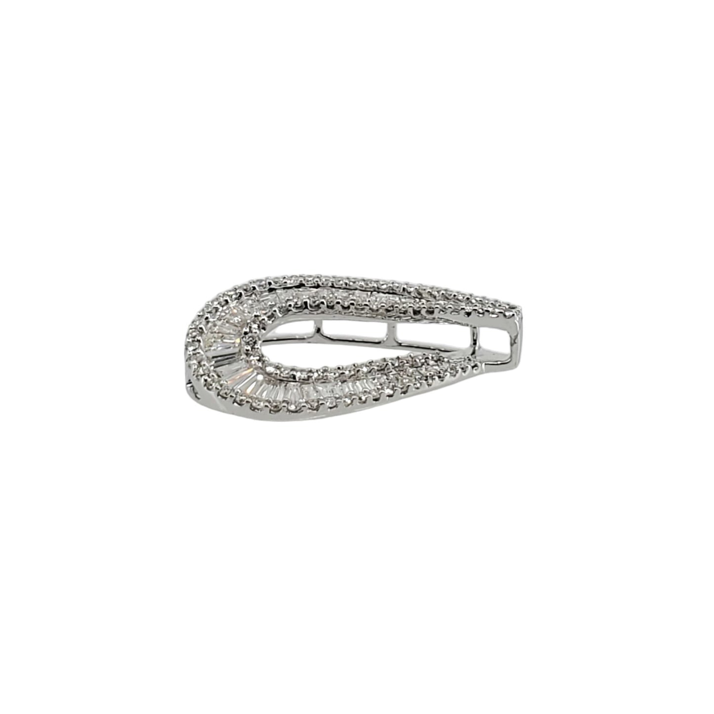 White Gold Diamond Tear Drop Slide Pendant