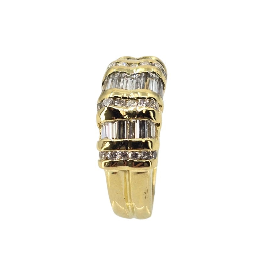 Yellow Gold Channel Set Baguette Diamond Ring