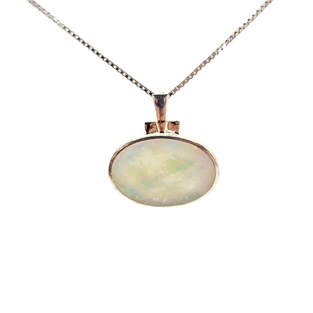 Bezel Set Mother of Pearl Pendant