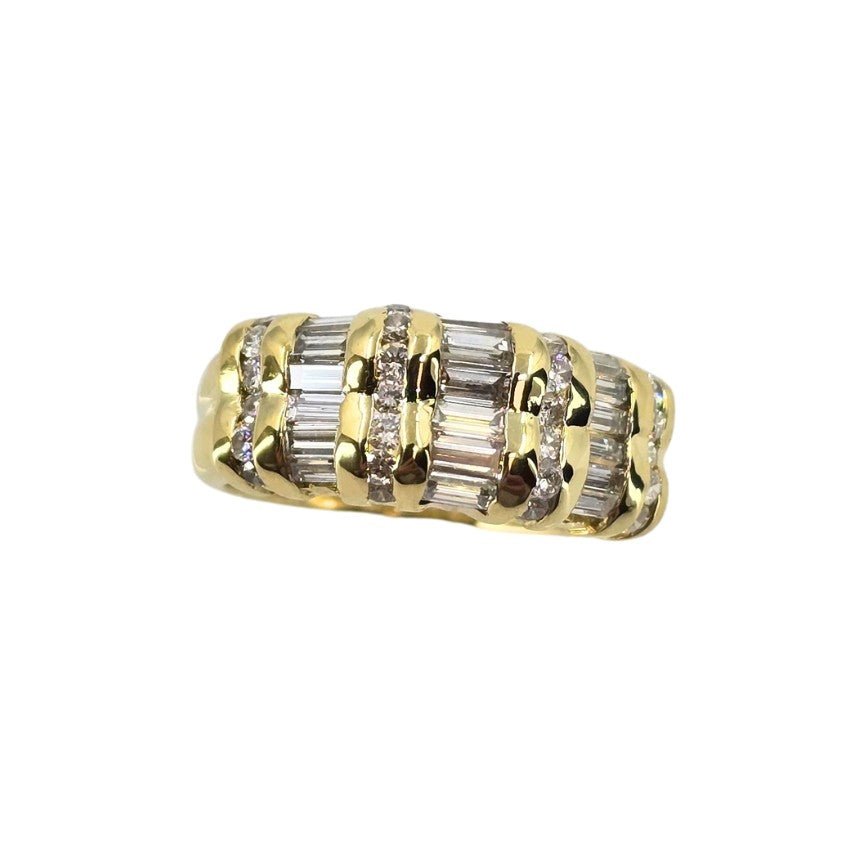 Yellow Gold Channel Set Baguette Diamond Ring