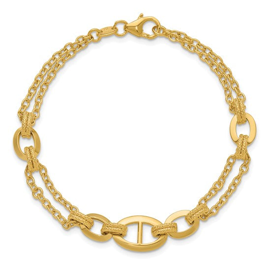 Yellow Gold 7.5 Inch Fancy Link Bracelet