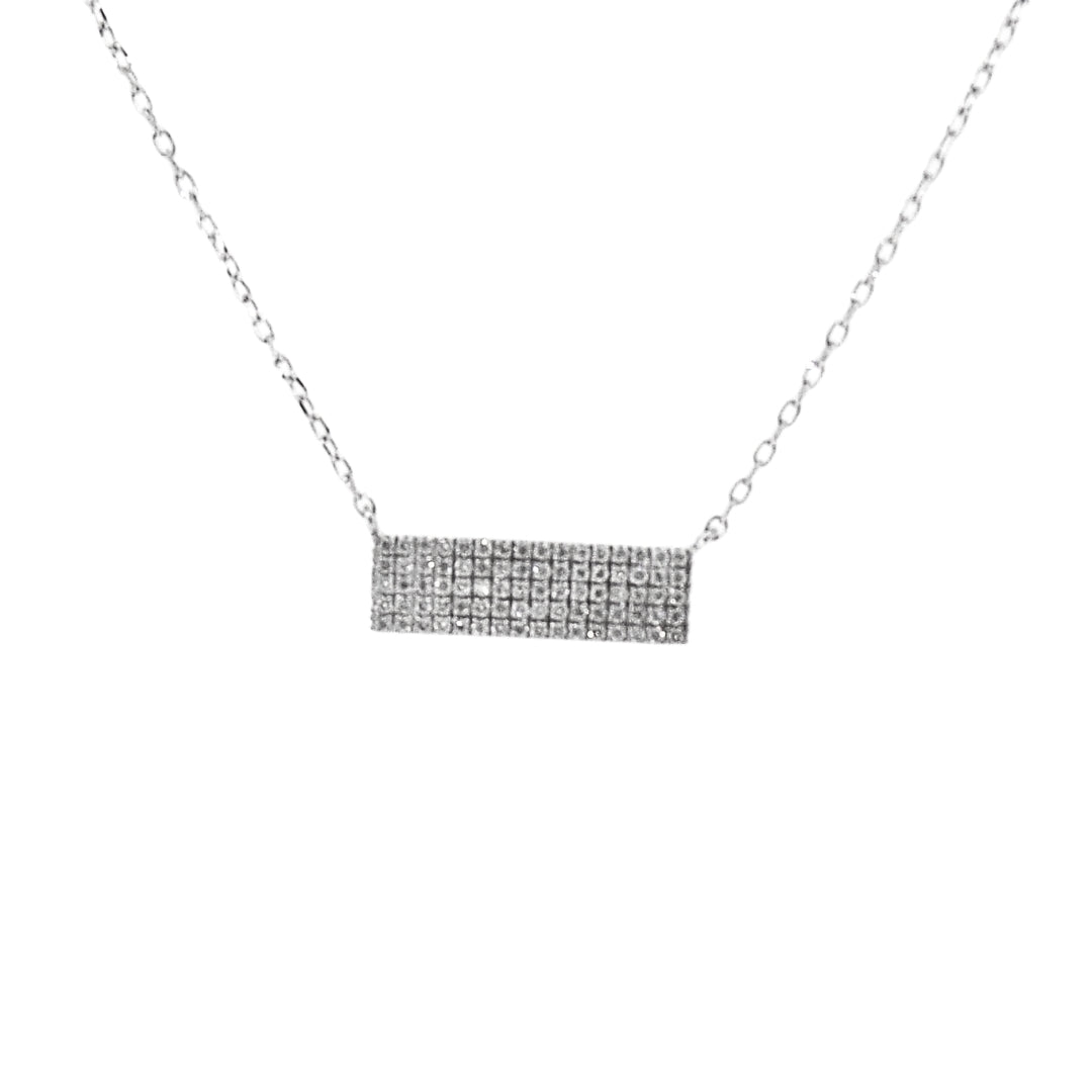 White Gold Diamond Bar Necklace