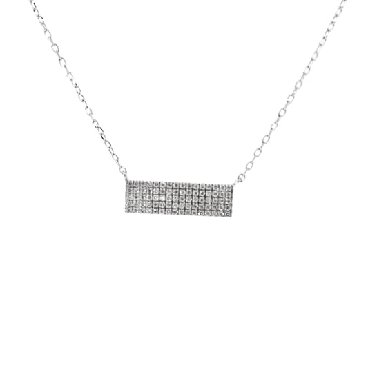 White Gold Diamond Bar Necklace