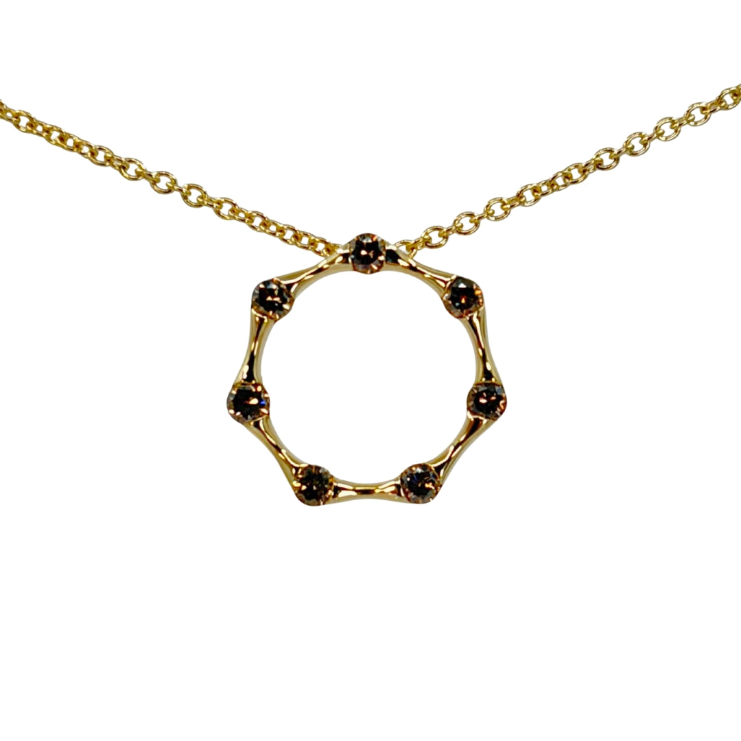 Yellow Gold Desert Diamond Circle Necklace