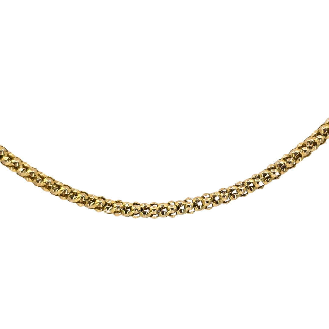 18.5 Inch Yellow Gold Popcorn Chain