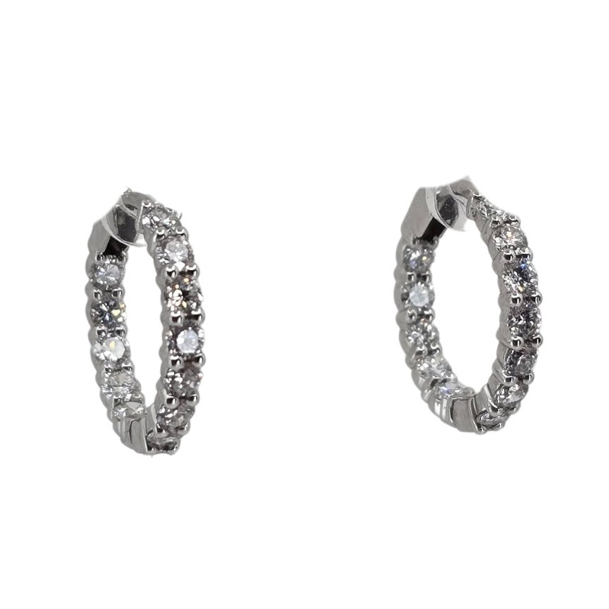 White Gold Lab Diamond Huggy Earrings