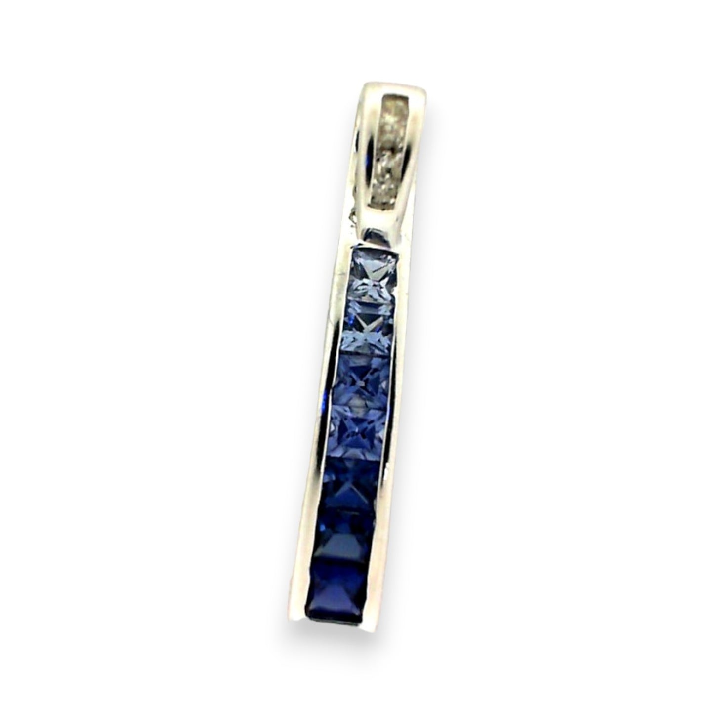 White Gold Sapphire Ladder Pendant