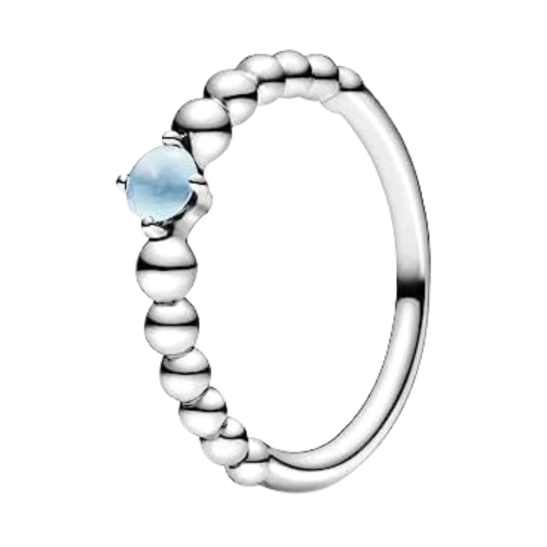 Sterling Silver Sky Blue Topaz Pandora Ring
