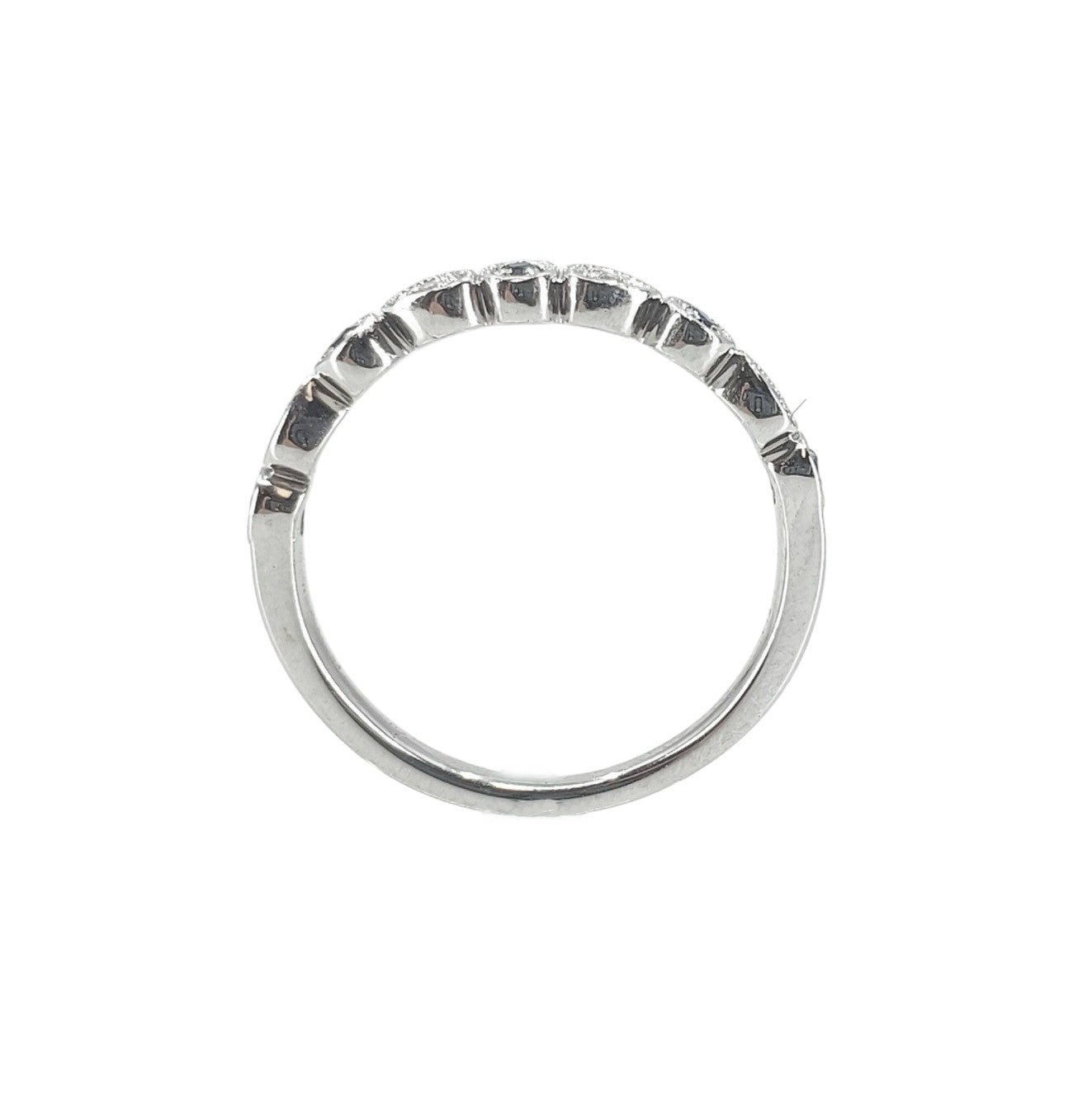 White Gold Alternating Sapphire and Diamond Band