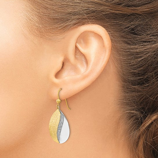 Gold Tone Sterling Silver Radiant Essence Dangle Earrings