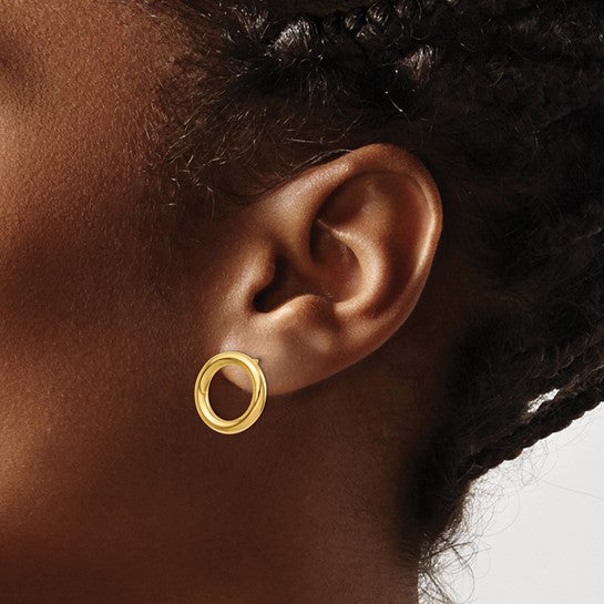 Yellow Gold Circle Earrings