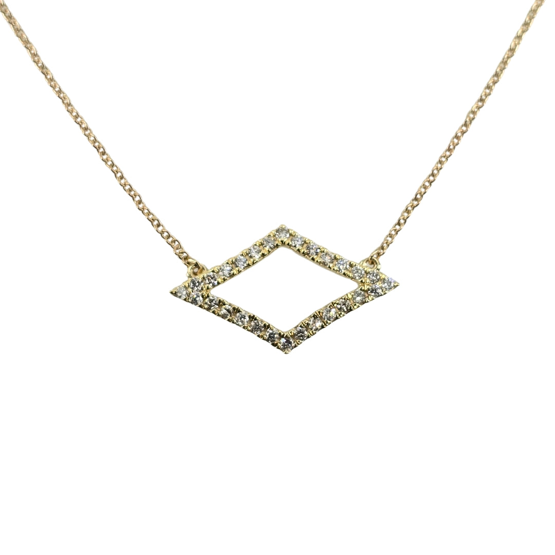Round Diamond Geometric Necklace