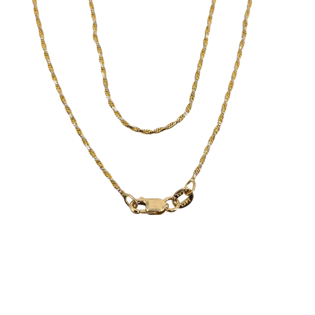 14 Karat Gold Spiral Link Diamond Cut Chain