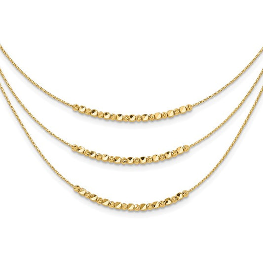 Yellow Gold Satin/Polish Fancy Link Necklace