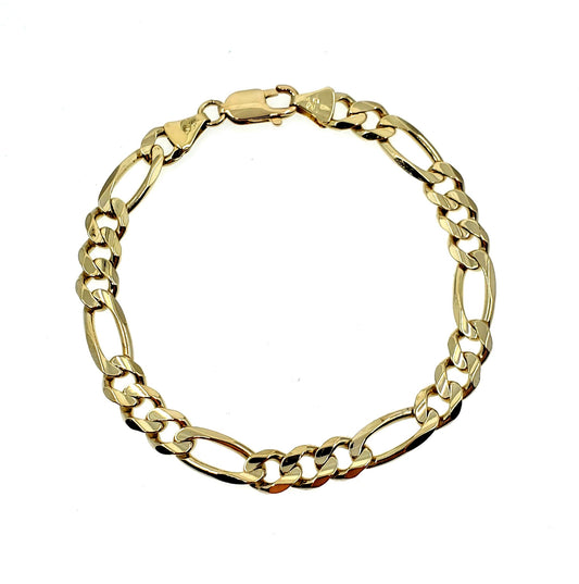 Yellow Gold 7.8MM Figaro Bracelet
