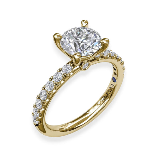 Round Diamond Yellow Gold Engagement Ring