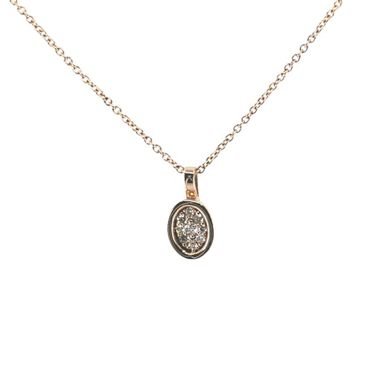 Rose Gold Oval Pave Diamond Pendant