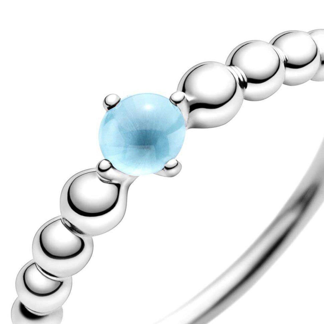 Sterling Silver Sky Blue Topaz Pandora Ring