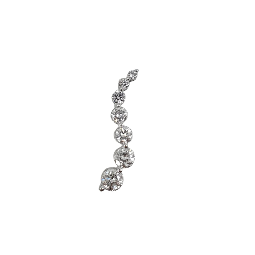 White gold journey pendant with diamonds on a white background.
