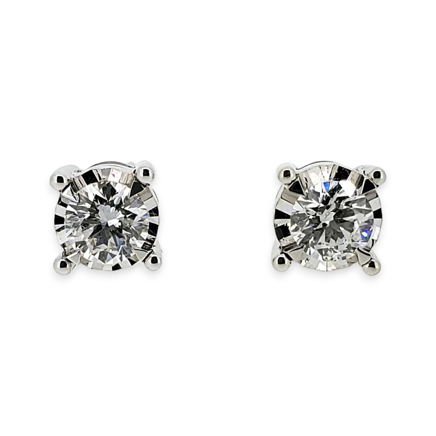 Shimmering illusion set diamond studs crafted from white gold.