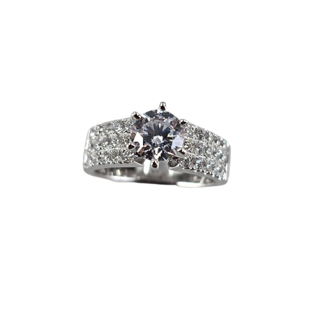 18 karat white gold diamond semi-mount