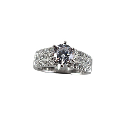 18 karat white gold diamond semi-mount