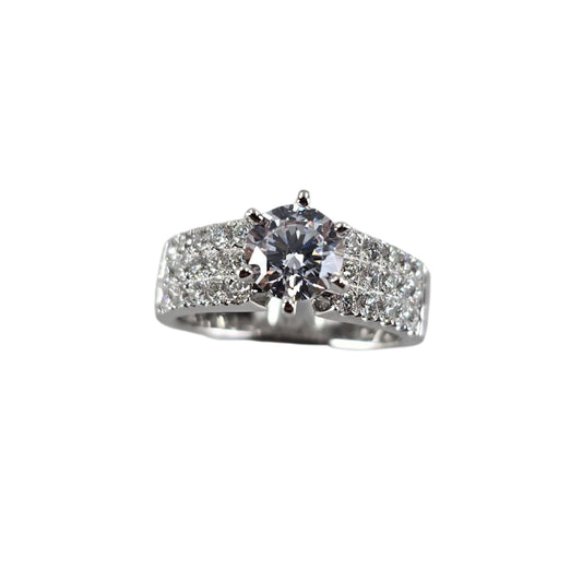 18 karat white gold diamond semi-mount