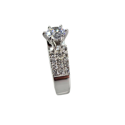 18 karat white gold diamond semi-mount