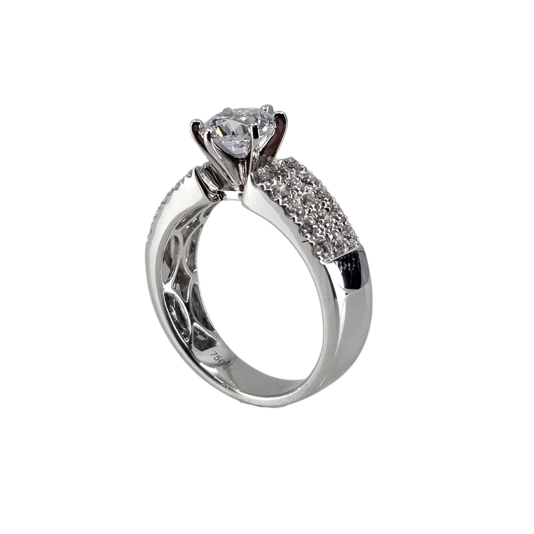 18 karat white gold diamond semi-mount